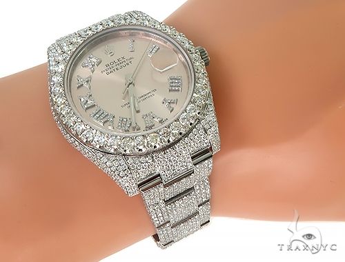 DateJust Oyster Perpetual Diamond Rolex Watch 41mm Stainless Steel 66185: quality jewelry at TRAXNYC - online, best price in NYC!