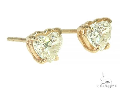 14K Gold Heart Shape Diamond Earrings 