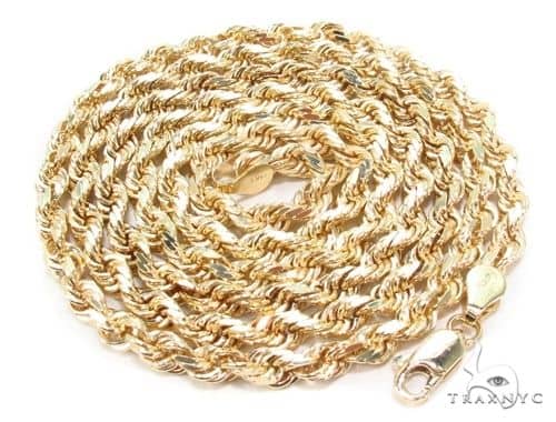 24 inch 14k solid gold rope chain 4mm