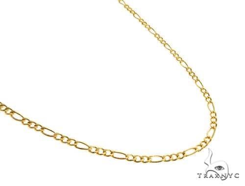 14K Yellow Gold Hollow Figaro Link 22 Inches 2.5mm 66295