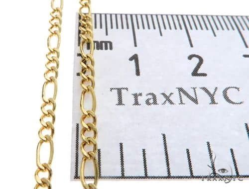 14K Yellow Gold Hollow Figaro Link Chain 22 Inches 2.5mm 3.1 Grams 