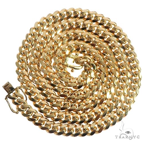 22 inch cuban link chain necklace 7mm in 14k gold