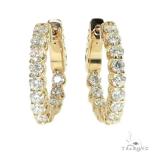 14K Gold Diamond Hoop Earring 66441