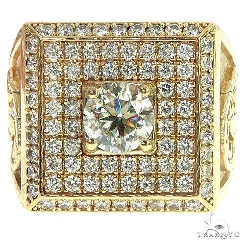 Custom Made 14K Gold Men Diamond Ring 