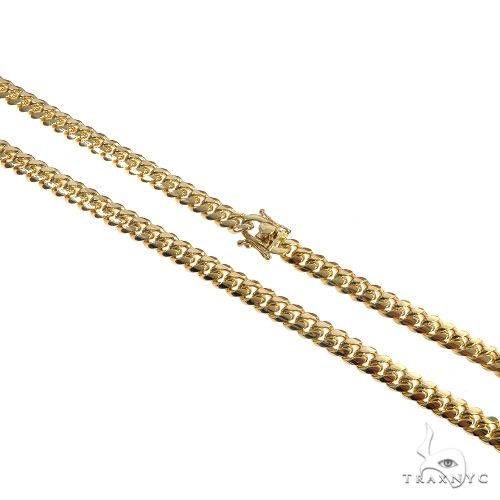 MEN 14K GOLD STAMPED URBAN STYLE 7mm 24" RAPPER MIAMI LINK CUBAN CHAIN NECKLACE