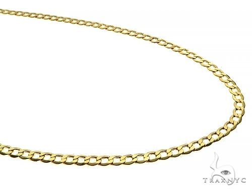10K Yellow Gold Hollow Curb Link Chain 