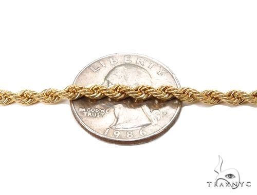 10K Yellow Gold Hollow Rope Chain 30 