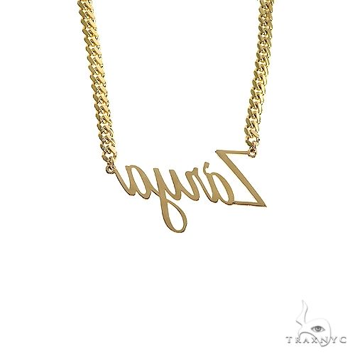 14k gold cuban link name necklace