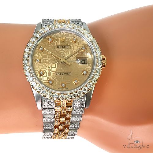 Frosset cafeteria Kejserlig Rolex Two-Tone DateJust 36mm Diamond Bezel Watch 66888: best price for  jewelry. Buy online in NY at TRAXNYC.