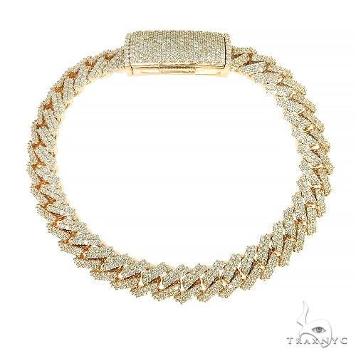 2 Row Round Tennis Diamond Bracelet In 18K Yellow Gold