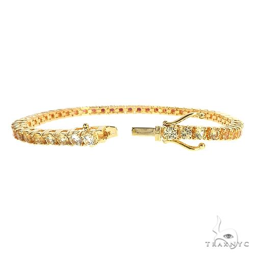 Fire Sapphire Tennis Bracelet 67050 Ladies Gemstone & Pearl Gold 14k