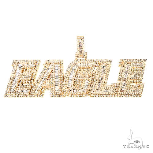 baguette diamond name pendant