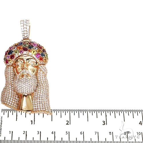 Multi Color Sapphire Crown Diamond Jesus Pendant 67396 best price