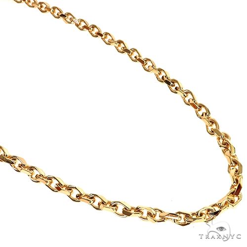 18K Yellow Gold Solid Curved Cable Link Chain 26 Inches 5.7mm 67687