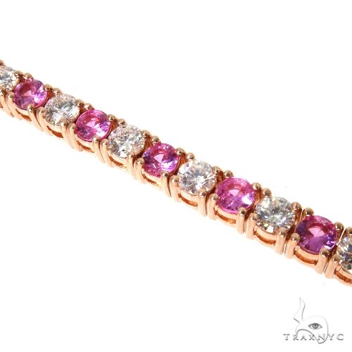 Pink Sapphire Bracelet - Oval 20.72 Ct. - 18K White Gold #J8713