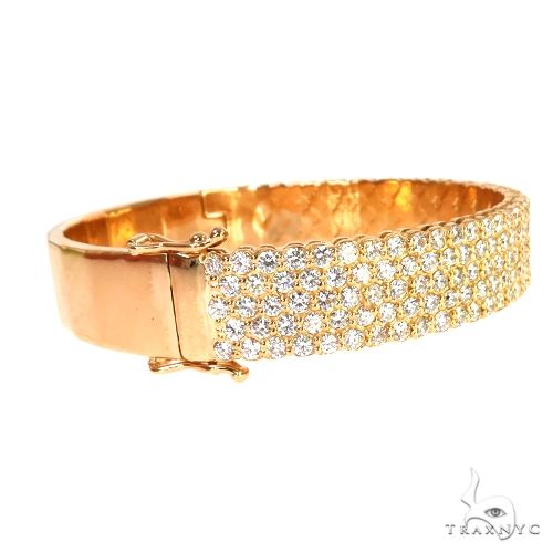 18K Gold 5 Row Diamond Bangle Bracelet 67886