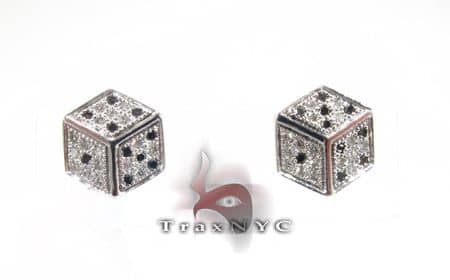 black dice earrings